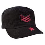 Rothco   WOMENS VINTAGE BLACK ADJUSTABLE FATIGUE CAP
